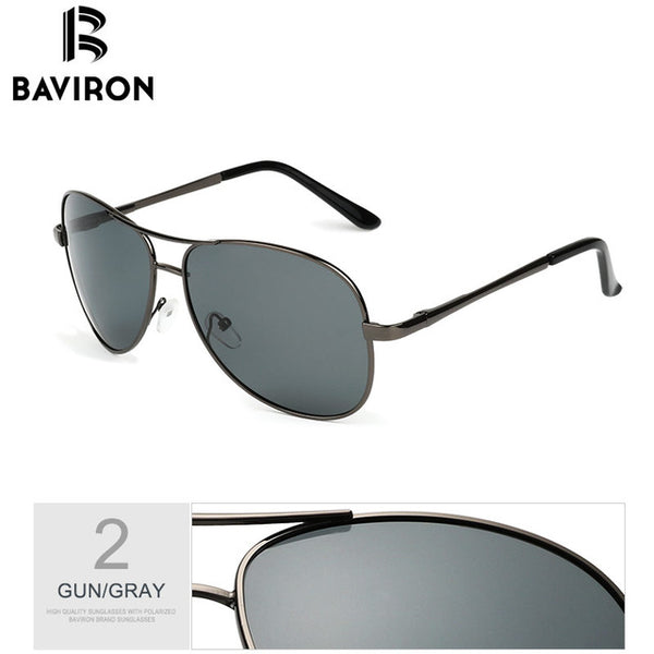 BAVIRON Wrap Aviator Sunglasses Retro Classic Designer Men Sunglasses Aluminum Polarized Sun Glasses Driving UV400 Oculos 1588