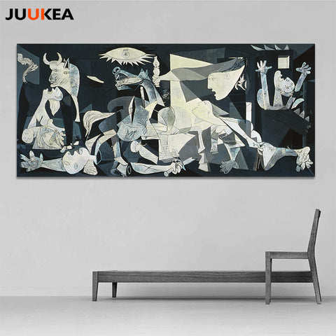 Spain France Picasso Classic Guernica 1937 Germany Figure Canvas Art Print Painting Poster, Wall Picture For Home Decoration