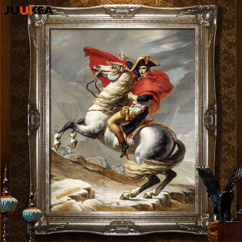 Napoleon Crossed The Saint Bernard Mountain Jacques Louis David Canvas Print Painting Art European Palace Classical Renaissance