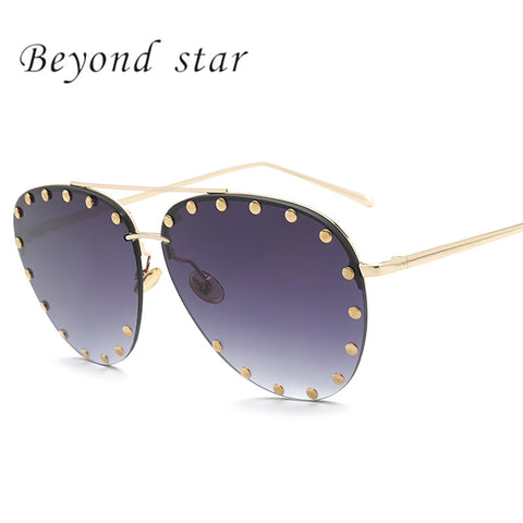 Beyond Star Vintage Pilot Sunglasses Men Women Oval Mirror Lens Classic Driving Glasses Fashion Anti-Reflective Adult Eyewear