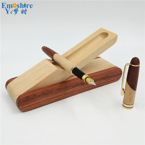 Emoshire Wooden Pencil Box With New Arrival Fountain Pen Best Quality Fountain Pen Pencil Case Classic Wooden Stationery P217