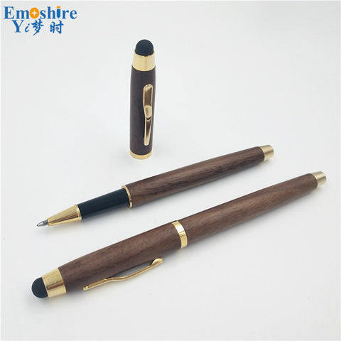 Free shipping Classic Wooden Ballpoint Pen Dot Roller Ball Point Pens Cases for Writing Stationery School Office Supplies P093