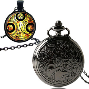 High Quailty Doctor who Design 1 Set Classic Pocket Watch Necklace Chain Gift Box Men Women Cool Gift YISUYA214