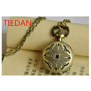 Antique bronze fashion clock Quartz pendant watches classic Good quality steampunk Pocket watch necklace