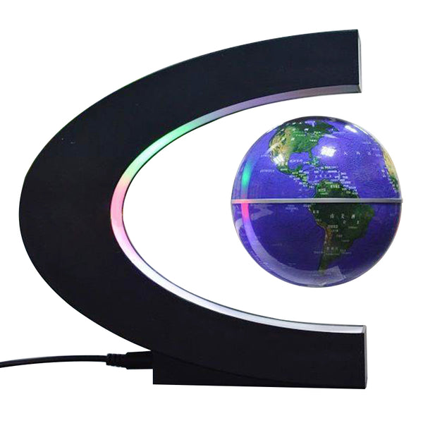 Classic C shape LED World Map Floating Globe Magnetic Levitation Light Antigravity magic/novel light Birthday Gift Home Decor